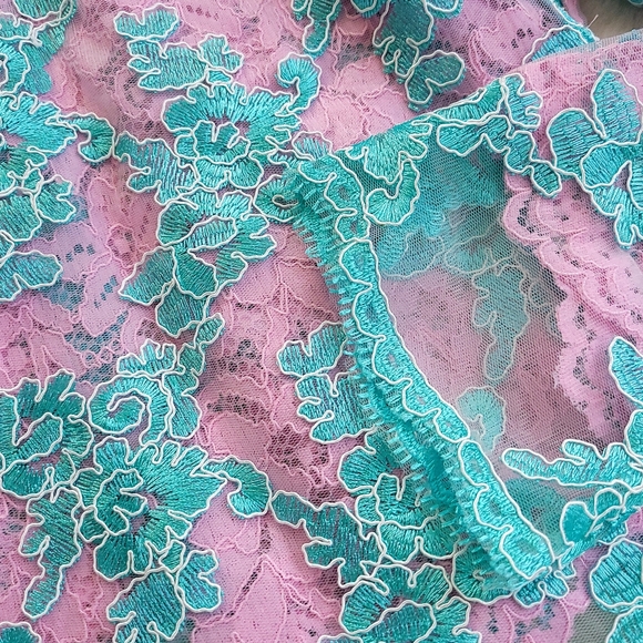 Marques Almeida Corset Y2K Dopamine Bright Ruffle Corded Floral Lace Top - Picture 7 of 15